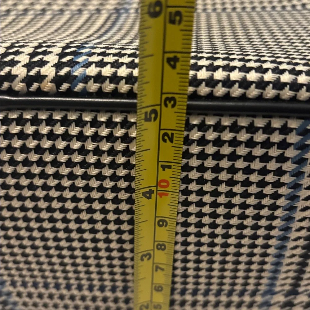 VTG Lauren Ralph Lauren houndstooth bowler bag  black, blue & ecru silver accent - Picture 7 of 14